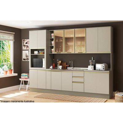Balcão de Cozinha  Porta Condimentos Connect c/Tampo Duna/Cristal - Henn