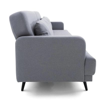 Sofá-Cama 3 Lugares Mh-1605 Herval Com Usb Linho Cinza Escuro C1