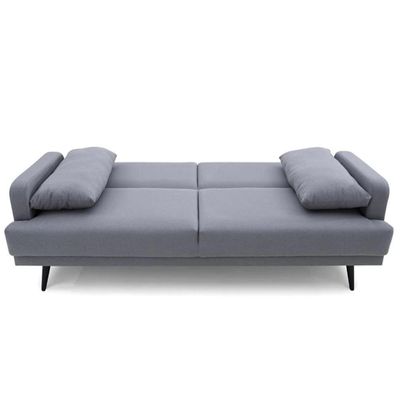 Sofá-Cama 3 Lugares Mh-1605 Herval Com Usb Linho Cinza Escuro C1