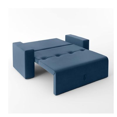 Sofá-cama 2 Lugares Pratik 5000 Mamflex Azul Suede Azul