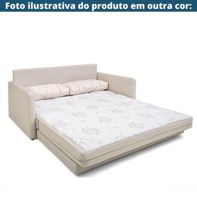 Sofá-Cama 3 Lugares Mh-1606 Herval 176 Cm Colchão Casal Linho Cinza C1