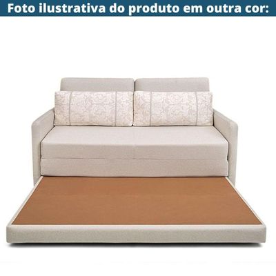 Sofá-Cama 3 Lugares Mh-1606 Herval 176 Cm Colchão Casal Linho Cinza C1