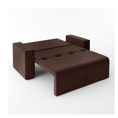 Sofá-cama 2 Lugares Pratik 5000 Mamflex Marrom Suede Marrom