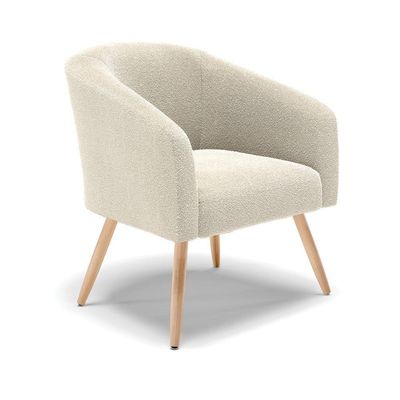 Kit 1 Sofá Namoradeira E 2 Poltronas Stella Bouclê Pés Palito Natural D'rossi Cor Bege
