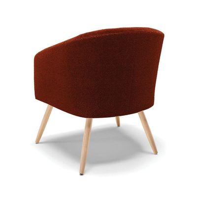 Kit 1 Sofá Namoradeira E 2 Poltronas Stella Bouclê Terra Pés Palito Natural D'rossi