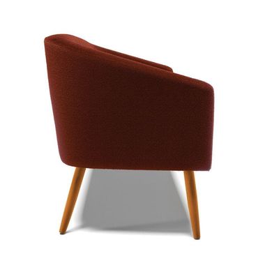 Kit 1 Sofá Namoradeira E 2 Poltronas Stella Bouclê Pés Palito Castanho D'rossi Cor Terra