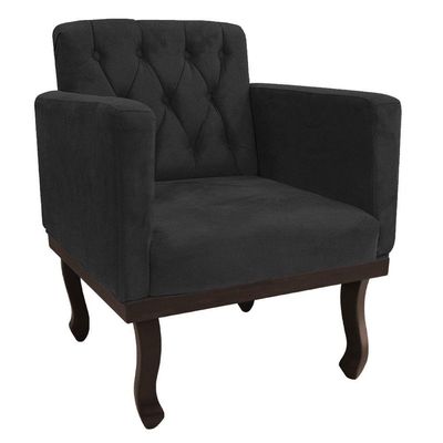 Kit Diva Recamier Diana 160cm Lado Direito e 01 Poltrona Classic Linho Cinza Escuro