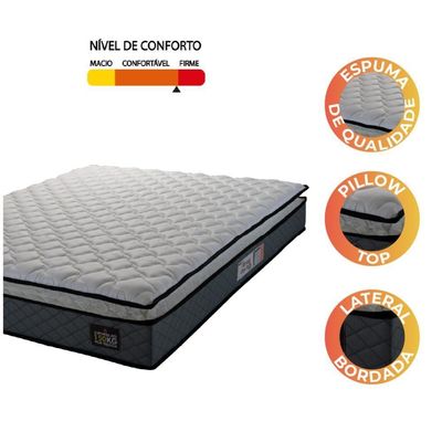 Colchão Casal Espuma D45 Pillow Top Strong 138x188x24cm