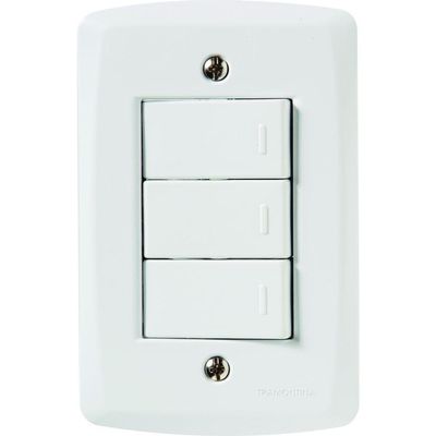 Conjunto 4x2 com 3 Interruptores Simples 10A 250V Tramontina