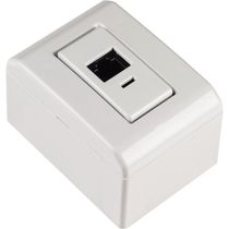 Caixa De Sobrepor Com 1 Tomada Rj45 Cat.6 Tramontina Lizflex Branca Tramontina