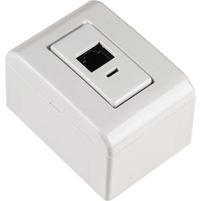 Caixa De Sobrepor Com 1 Tomada Rj45 Cat.6 Tramontina Lizflex Branca Tramontina