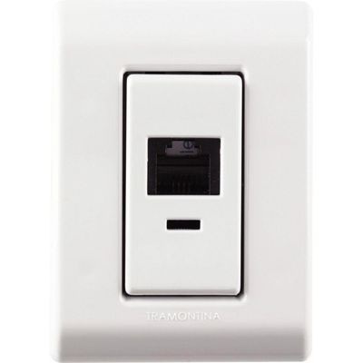 Caixa De Sobrepor Com 1 Tomada Rj45 Cat.6 Tramontina Lizflex Branca Tramontina