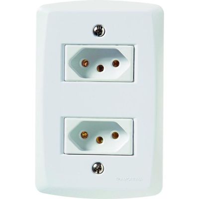 Conj 4x2 2 Tomadas 2p+t 20 A 250 V Tramontina Lux2 Branco