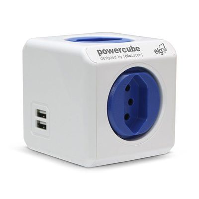 Powercube Original Pwc-r4u Elg Azul 4 Tomadas + 2 Usb