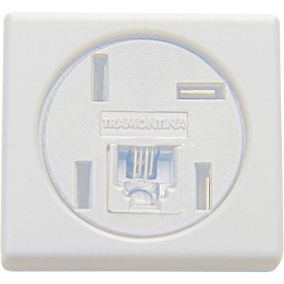 Módulo Tomada De Telefone 4 Pinos E Rj11 Tramontina Izyflat Modelo Americano Branco Tramontina