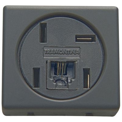 Módulo Para Tomada De Telefone 4p E Rj11 Tramontina Izyflat Grafite Tramontina