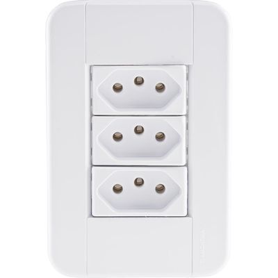 Conj 4x2 3 Tomadas 2p+t 20 A 250 V Tramontina Tablet Branco