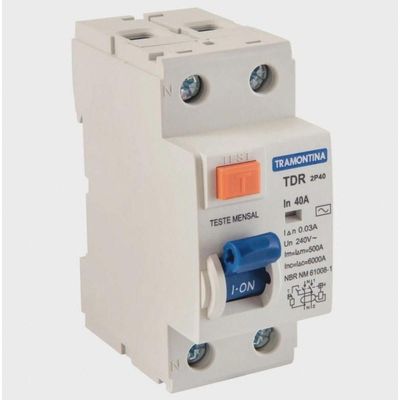 Interruptor Tdr-40 2P 40 A 30 Ma 6 Ka Tramontina