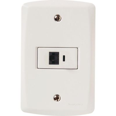 Conj 4x2 1 Tomada Telefone Rj11 Tramontina Lux2 Branco