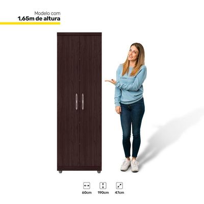 Armário Organizador Multiuso 2 Portas E 6 Nichos Castanho