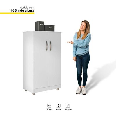 Kit 2 Armários Organizador Multiuso Rosana 2 Portas Branco