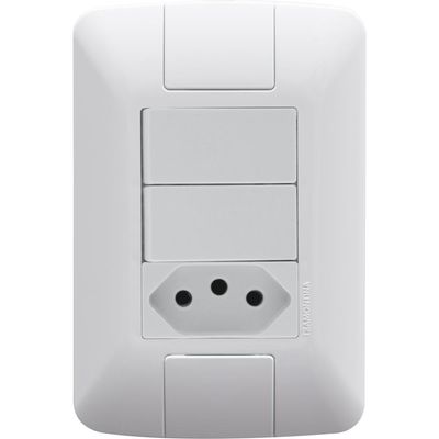 Conj 4x2 2 Int Paralelos 6 A 250 V e 1 Tomada 2p+t 10 A 250V