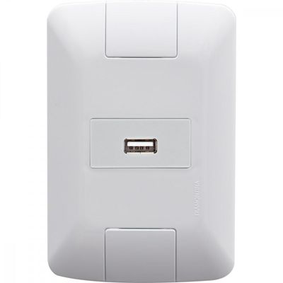 Conj 4x2 1 Tomada Usb Brilho 1,5 A Bivolt Tramontina Aria