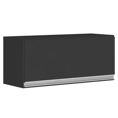 Kit Com 02 Armários Aéreo 120cm E 60cm 100% Mdf Preto