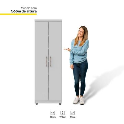 Armário Multiuso Sabrina 2 Portas E 6 Nichos Branco