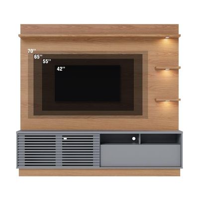 Home Para Tv Ate 70 Polegadas Barton Freijo Cinza Fosco