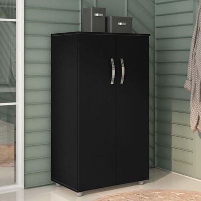 Armário Organizador Multiuso Rosana 2 Portas Preto - Abmaza