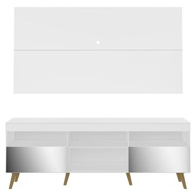 Rack Com Painel E Suporte Tv 65" Espelho Multimóveis V3142