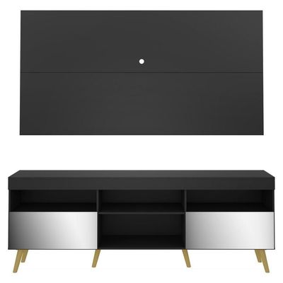 Rack Com Painel E Suporte Tv 65" Espelho Multimóveis V3142