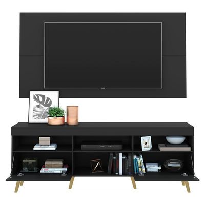 Rack Com Painel E Suporte Tv 65" Espelho Multimóveis V3142