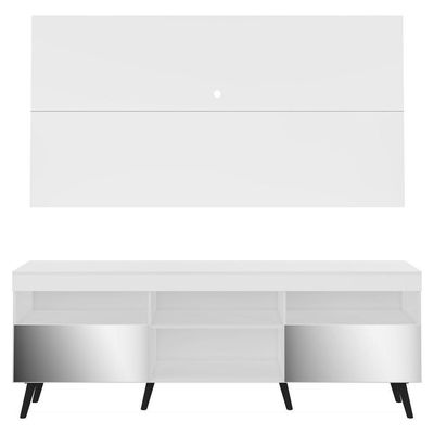 Rack Com Painel E Suporte Tv 65" Espelho Multimóveis V3142