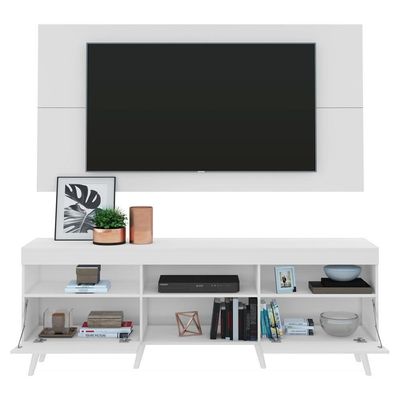 Rack Com Painel E Suporte Tv 65" Retrô Multimóveis V3134