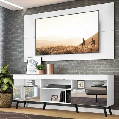 Rack Com Painel E Suporte Tv 65" Espelho Multimóveis V3142