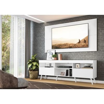 Rack Com Painel E Suporte Tv 65" Retrô Multimóveis V3134