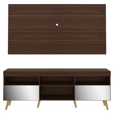 Rack Com Painel E Suporte Tv 65" Espelho Multimóveis V3142