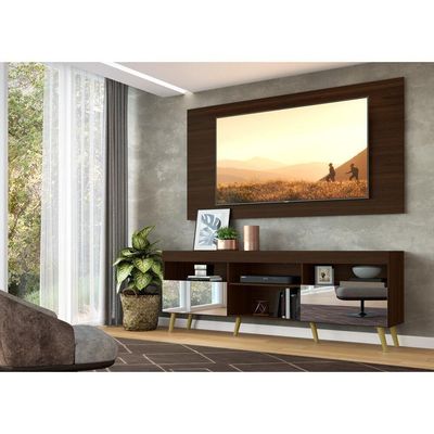 Rack Com Painel E Suporte Tv 65" Espelho Multimóveis V3142