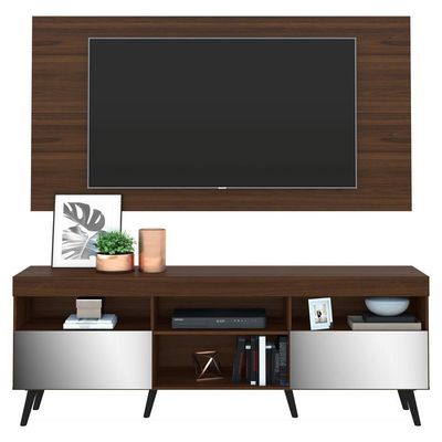 Rack Com Painel E Suporte Tv 65" Espelho Multimóveis V3142