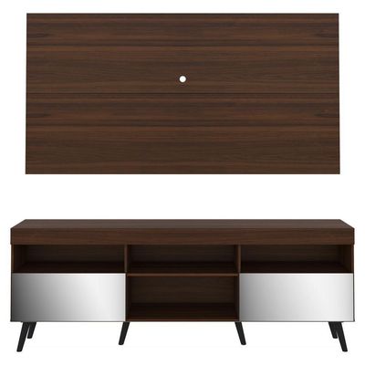 Rack Com Painel E Suporte Tv 65" Espelho Multimóveis V3142