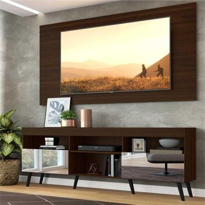 Rack Com Painel E Suporte Tv 65" Espelho Multimóveis V3142