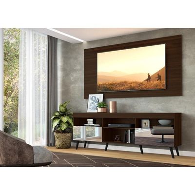Rack Com Painel E Suporte Tv 65" Espelho Multimóveis V3142