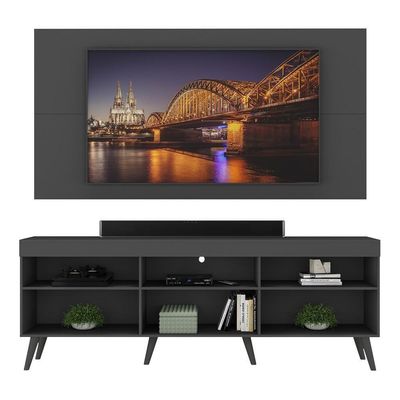 Rack Com Painel E Suporte Tv 65" Retrô Multimóveis V1043