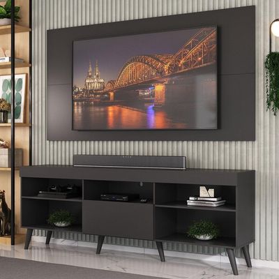 Rack Com Painel E Suporte Tv 65" Retrô Multimóveis V1043