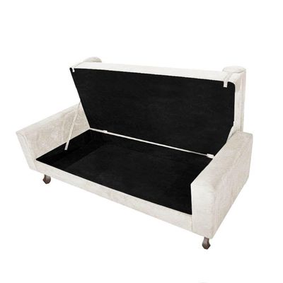 Recamier Baú Félix Solteiro 90 Cm Corano - Doce Sonho Móveis Bege