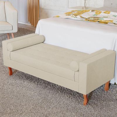 Recamier Baú Félix Solteiro 120 Cm Corano - Doce Sonho Móveis Bege