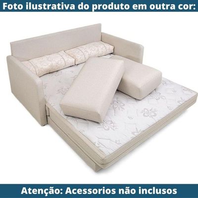 Sofá-cama 2 Lugares Mh-1606 Herval 146 Cm Colchão Casal Linho Cinza C