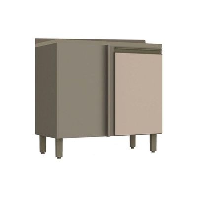 Balcão de Cozinha  Canto Reto Connect 1 Porta c/Tampo Duna/Cristal - Henn